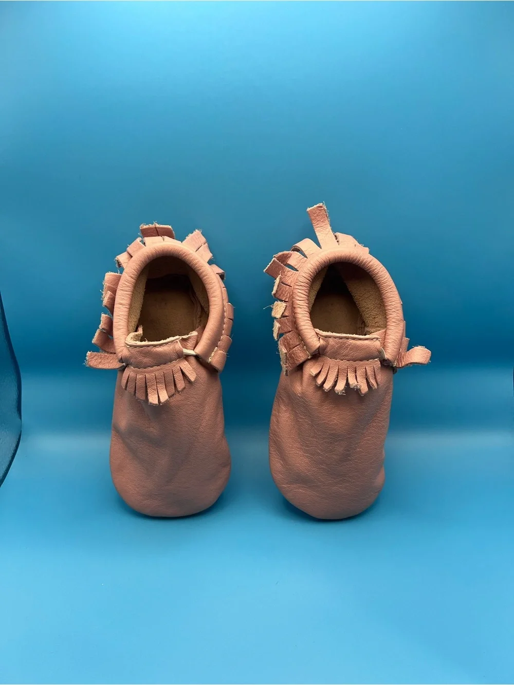 Freshly Picked Pink Leather Fringe Moccasins - Kids Shoes